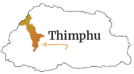 Thimphu map Bhutan