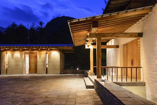 resort lights in night