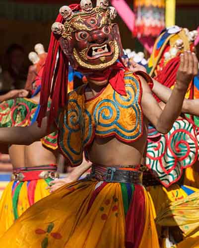 mask dance one men wearing colorful outfit