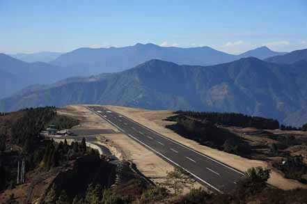 air runway on slopy mountain