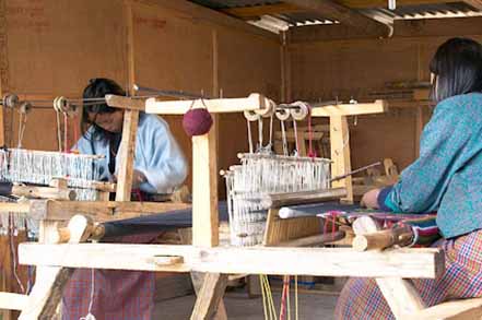 women weaving and brown background on it