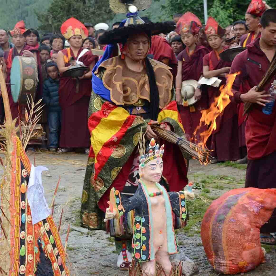 mask dance one men wearing colorful outfit
