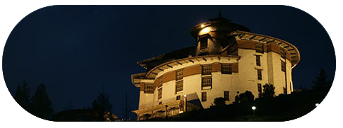 Dzong at night with lights
