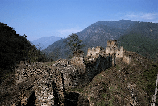 Dzong that has been unused ontop of hill
